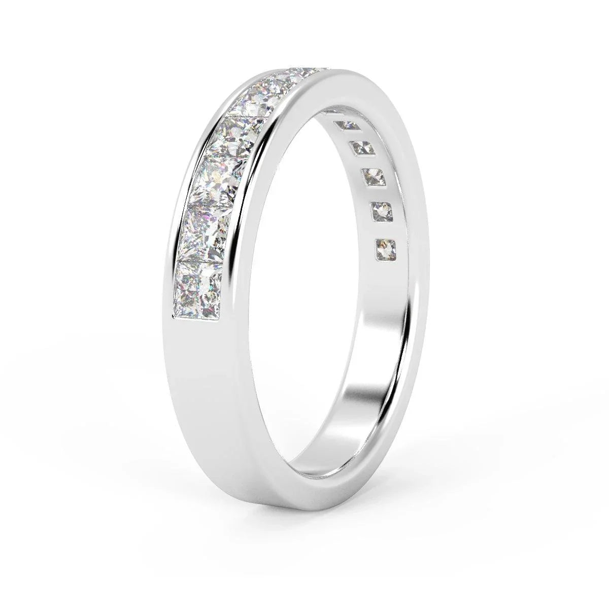 0.50CT to 1.00CT Beautiful Princess Diamond Channel Set Half Eternity Ring