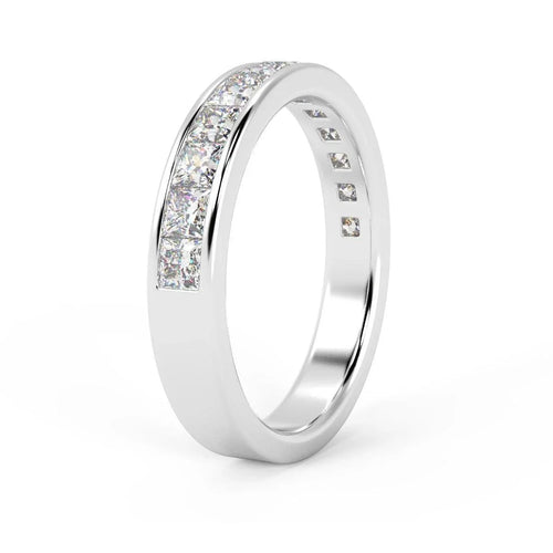 0.50CT to 1.00CT Beautiful Princess Diamond Channel Set Half Eternity Ring