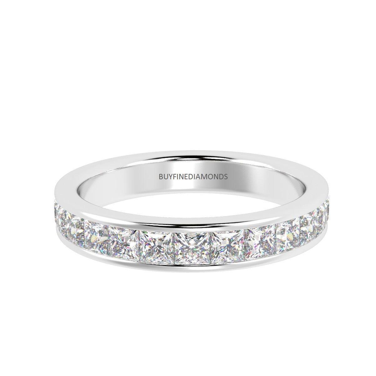 0.50CT to 1.00CT Beautiful Princess Diamond Channel Set Half Eternity Ring