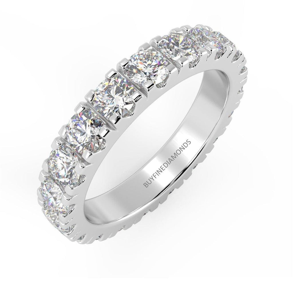 G-H/VS 1.30 Carat Round Diamond Micro Pave Set Full Eternity Ring in Hallmarked Platinum
