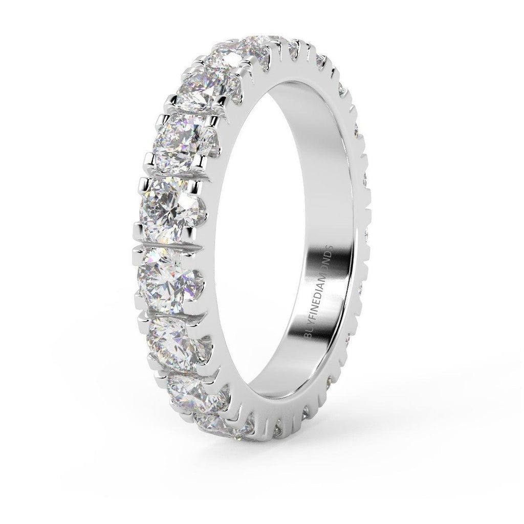G-H/VS 1.30 Carat Round Diamond Micro Pave Set Full Eternity Ring in Hallmarked Platinum