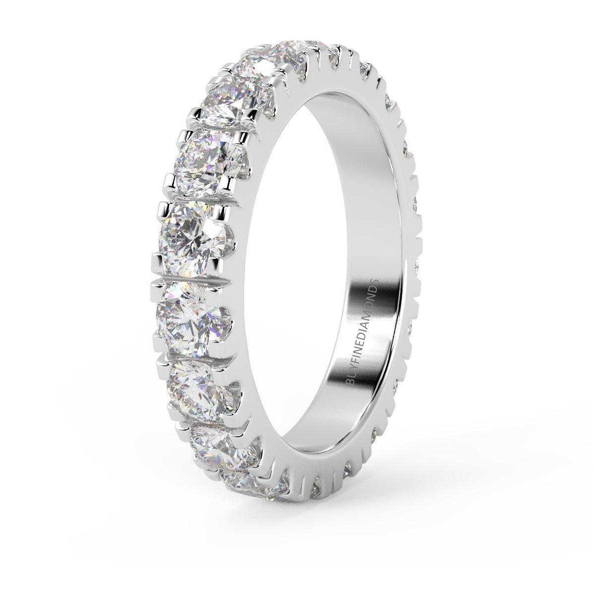 G-H/VS 1.30 Carat Round Diamond Micro Pave Set Full Eternity Ring in Hallmarked Platinum