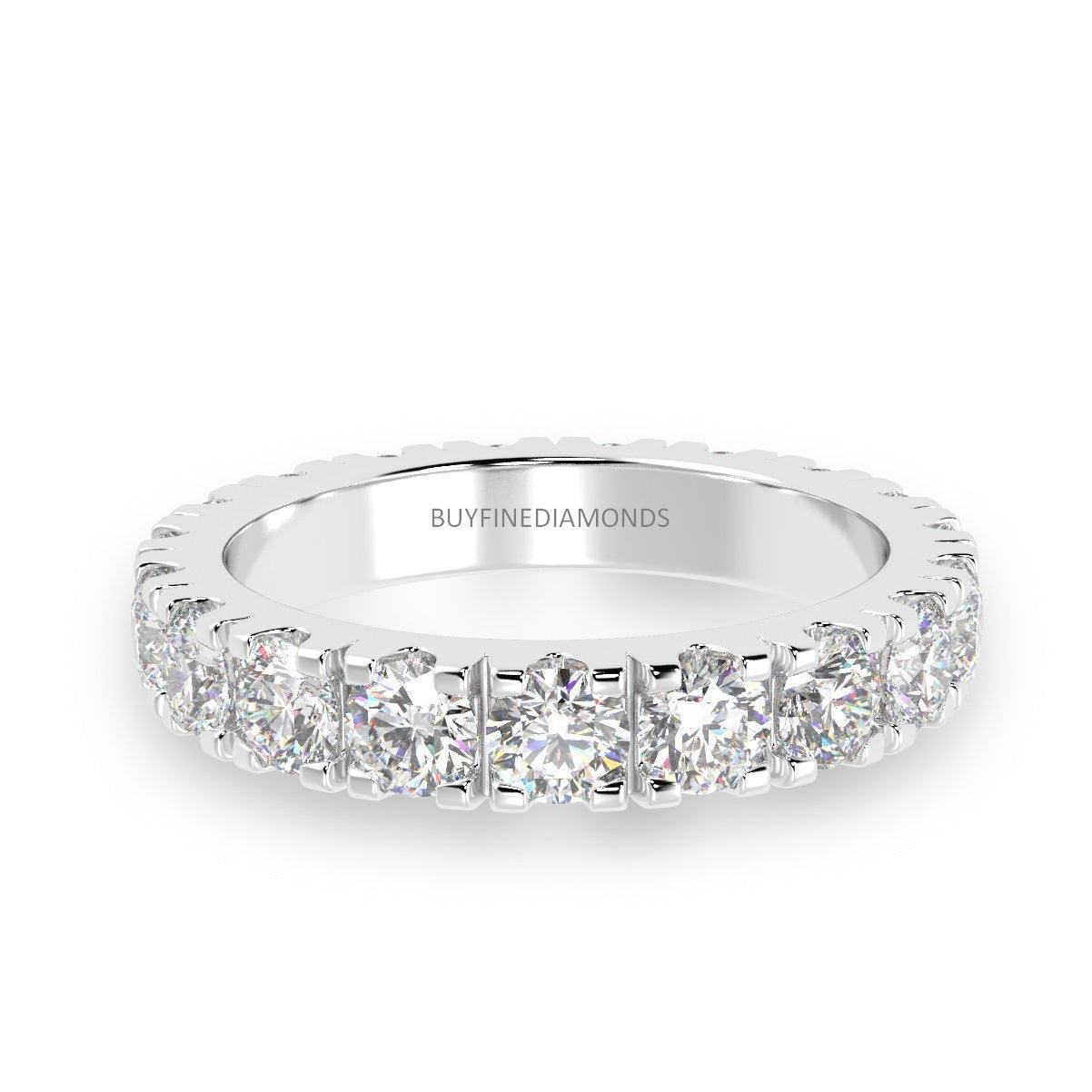 G-H/VS 1.30 Carat Round Diamond Micro Pave Set Full Eternity Ring in Hallmarked Platinum