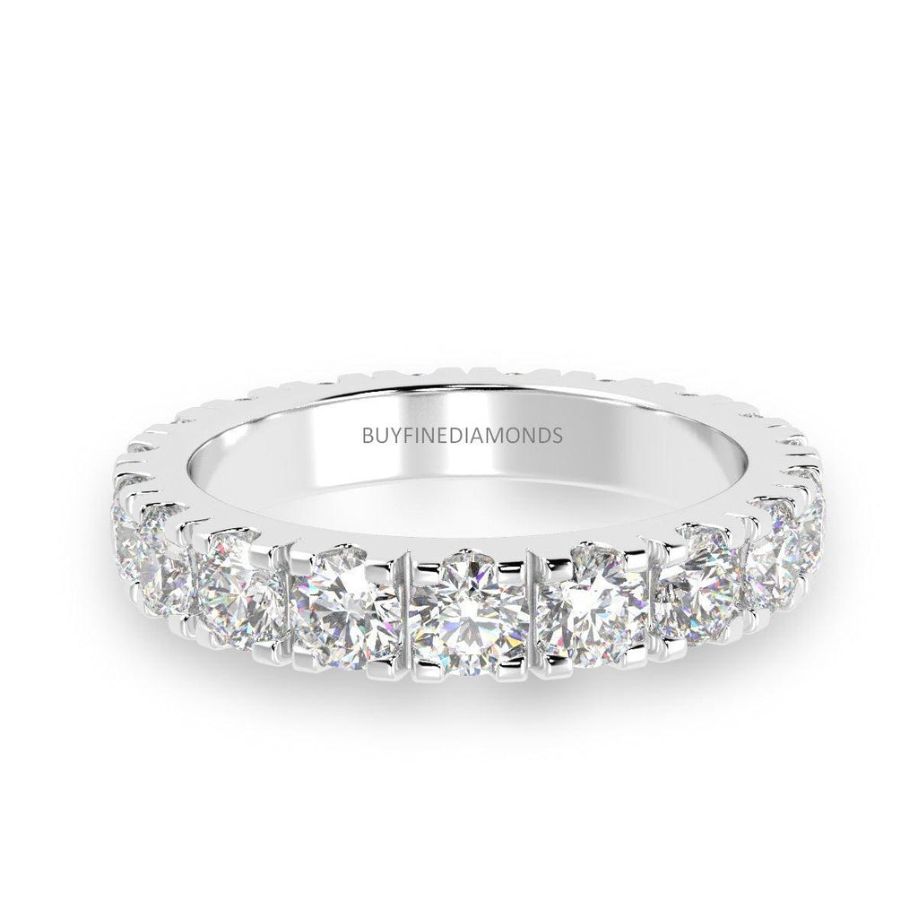 2.00Ct D/VS Round Diamond Micro Pave Set Full Eternity Ring in Hallmarked Platinum & 18k Gold