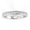 F/VS Channel Set Round Diamond Half Eternity Ring in Platinum/18K Gold