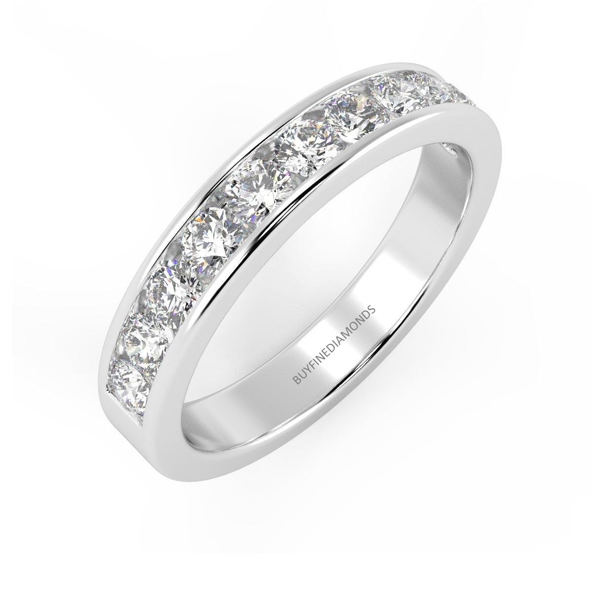 Clearance 10 Round Diamond Wedding Eternity Ring for Women's - 1.00Carat D/VVS