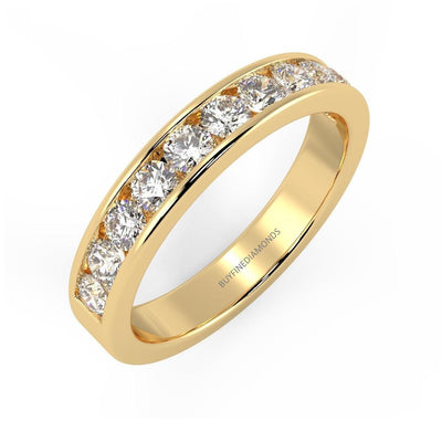 Clearance 10 Round Diamond Wedding Eternity Ring for Women's - 1.00Carat D/VVS