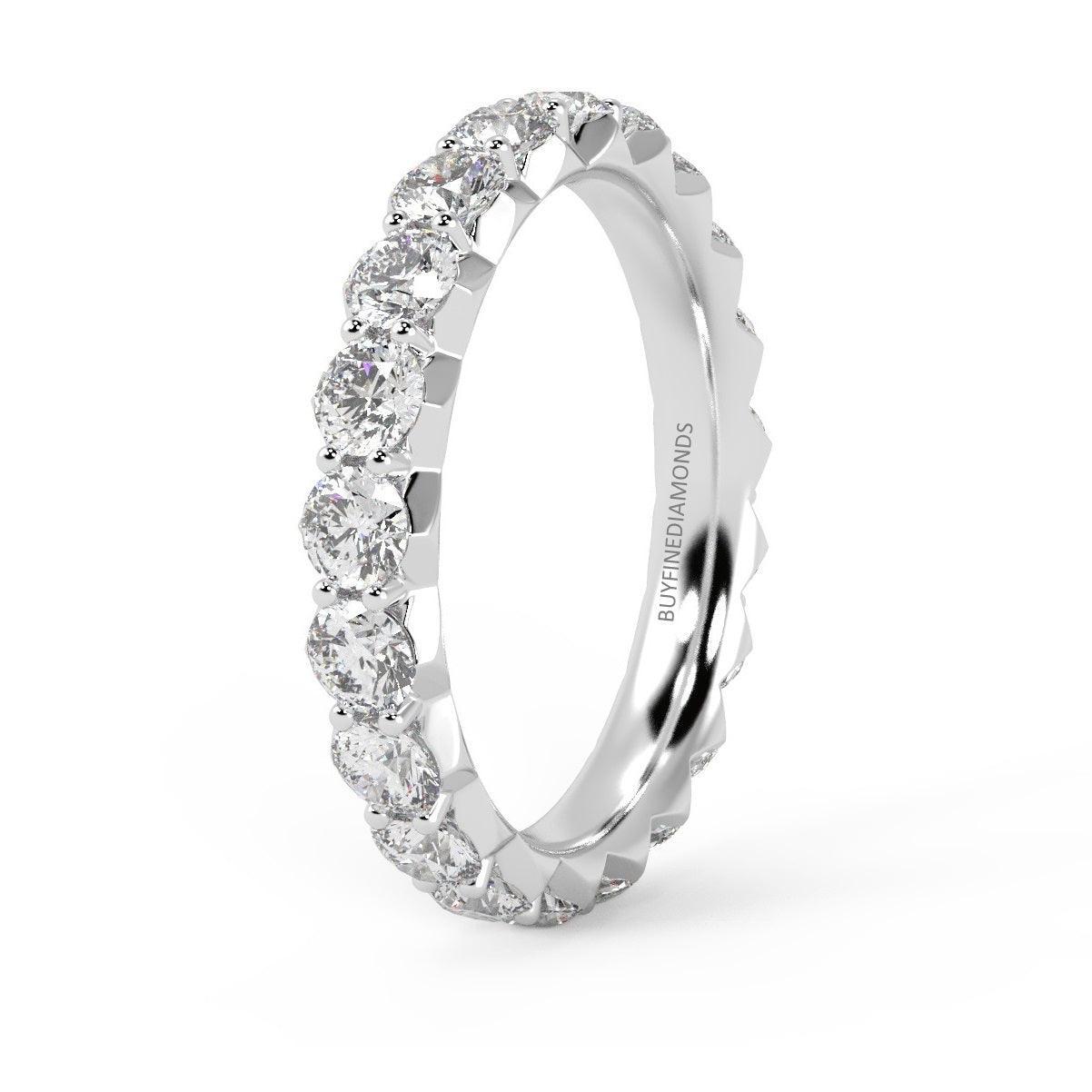 1.00ct Round Diamond French Pave Full Eternity Ring in Hallmarked Platinum