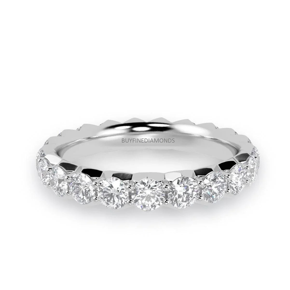 1.00ct Round Diamond French Pave Full Eternity Ring in Hallmarked Platinum