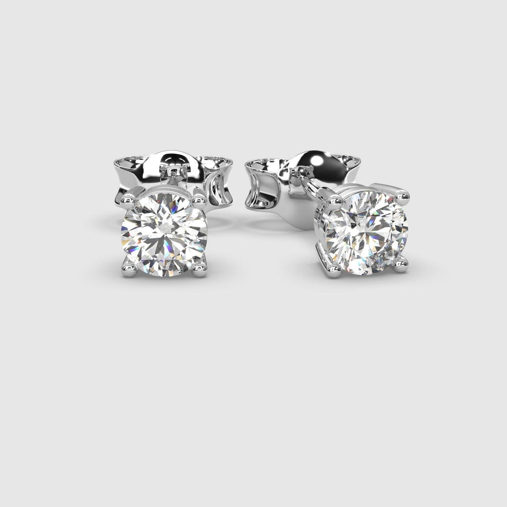 Best Gift ! D/VVS Round Diamond Stud Earrings in White Gold - 0.25 - 0.50Carat