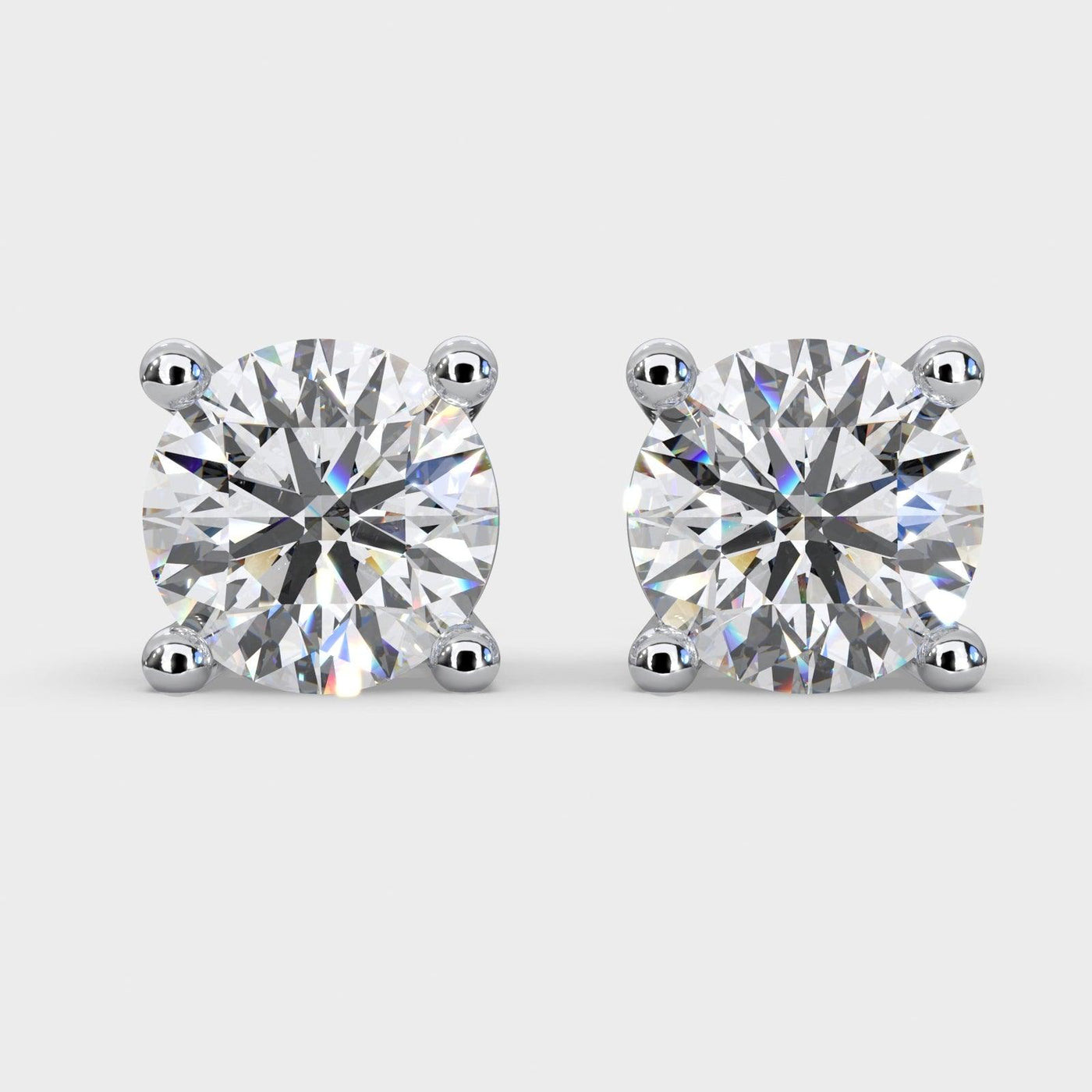 Certified F/VS 5.00Ct Hugh Round Diamond Stud Earrings in Platinum