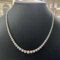 D/VS 8.00Ct Lab Grown Round Diamond Graduated Necklace in Hallmarked 18k White Gold