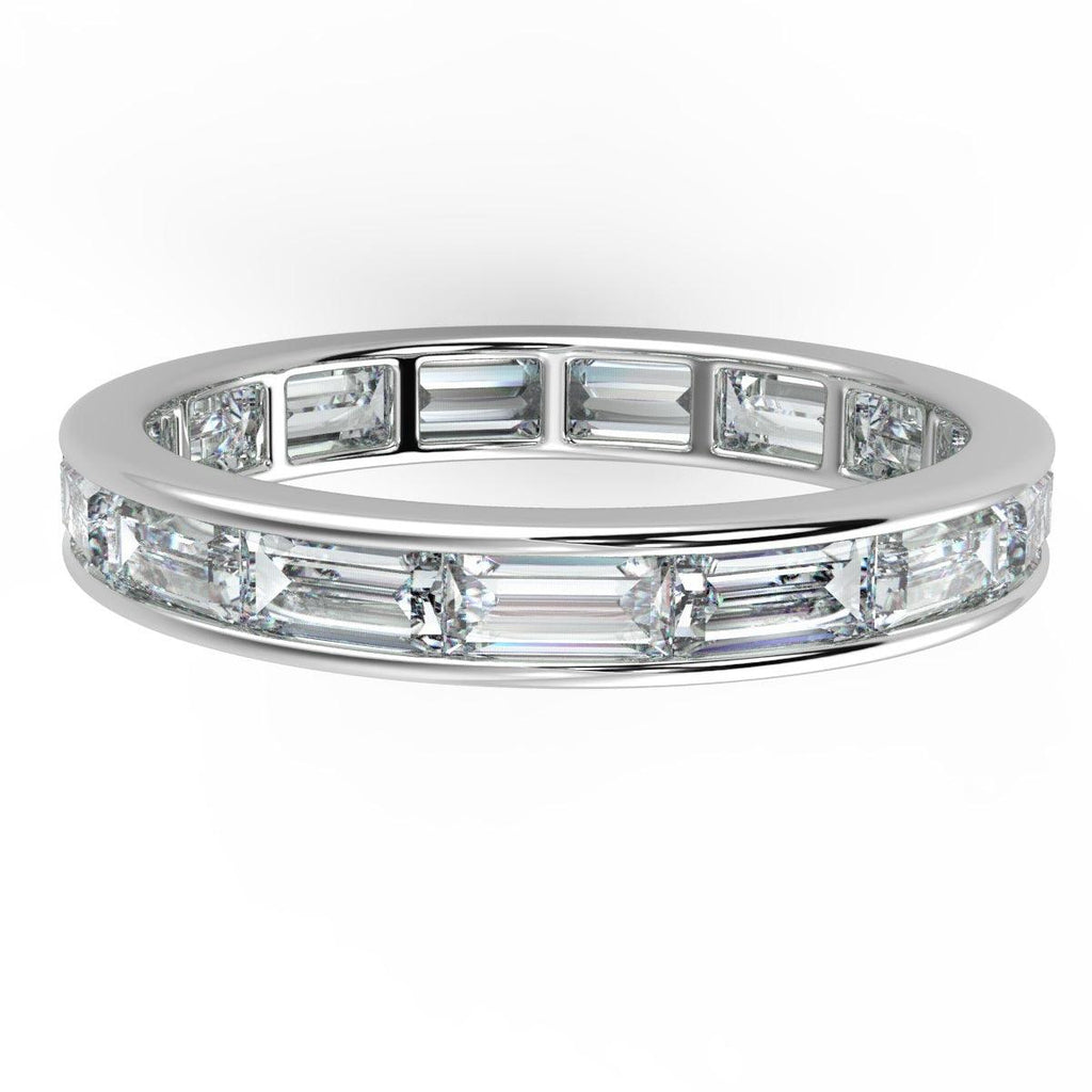 D/VS 1.50Ct - 2.00Ct Horizontal Baguette Diamond Full Eternity Ring in Hallmarked 18k Gold / Platinum