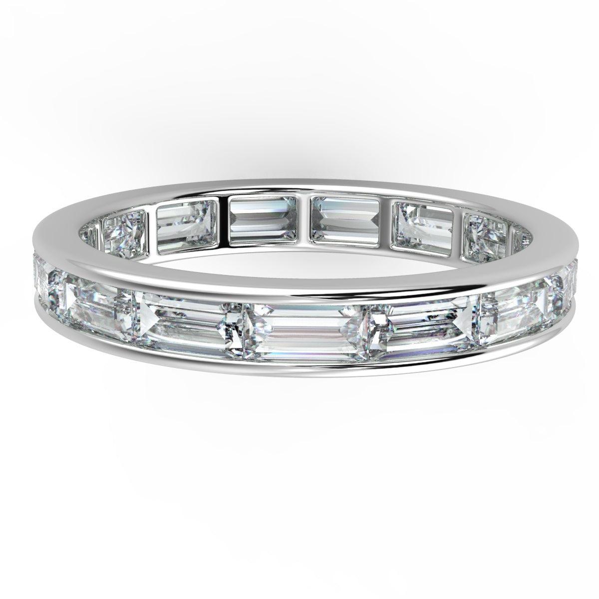 D/VS 1.50Ct - 2.00Ct Horizontal Baguette Diamond Full Eternity Ring in Hallmarked 18k Gold / Platinum