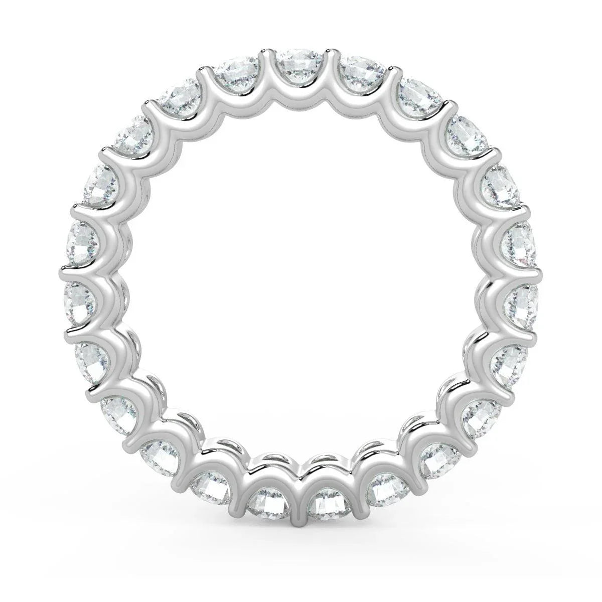 1.00 Ct Round Diamond " U " Prong Full Eternity Ring in 18k Gold / Platinum
