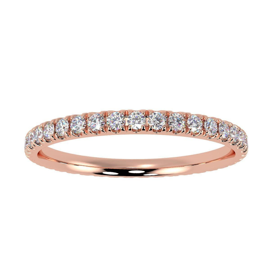 D/VVS 0.50Ct Round Diamond Micro Pave Set Full Eternity Ring for Women's - Amada Diamonds