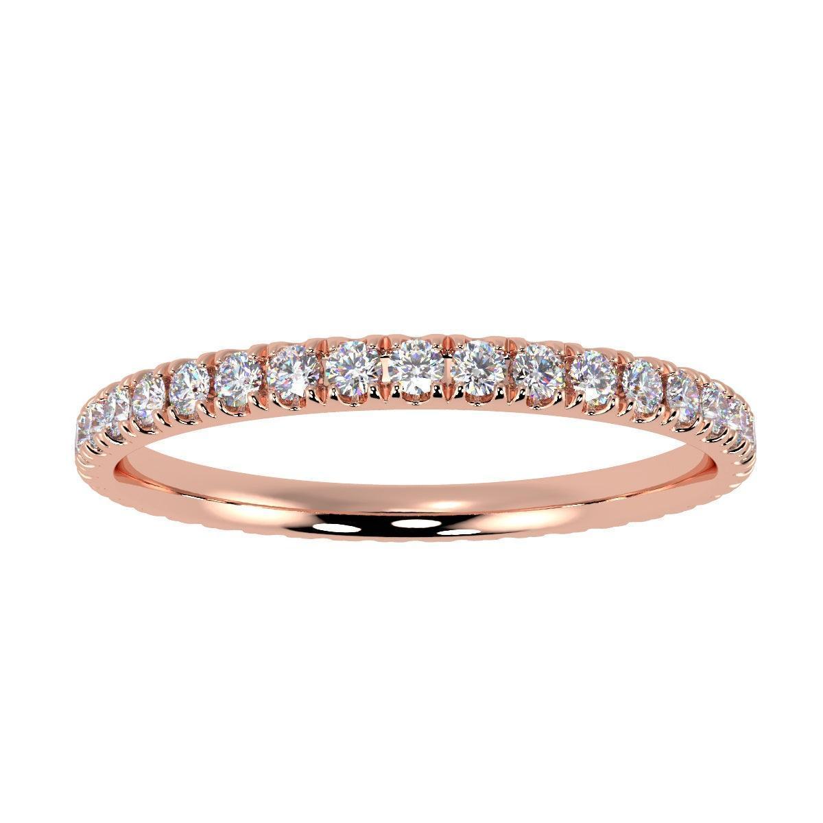 D/VVS 0.50Ct Round Diamond Micro Pave Set Full Eternity Ring for Women's - Amada Diamonds