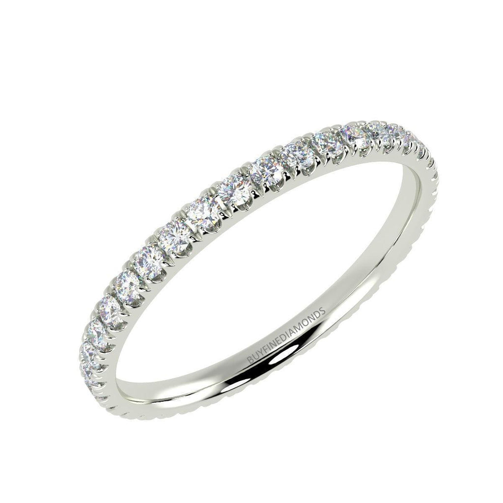 D/VVS 0.50Ct Round Diamond Micro Pave Set Full Eternity Ring for Women's - Amada Diamonds