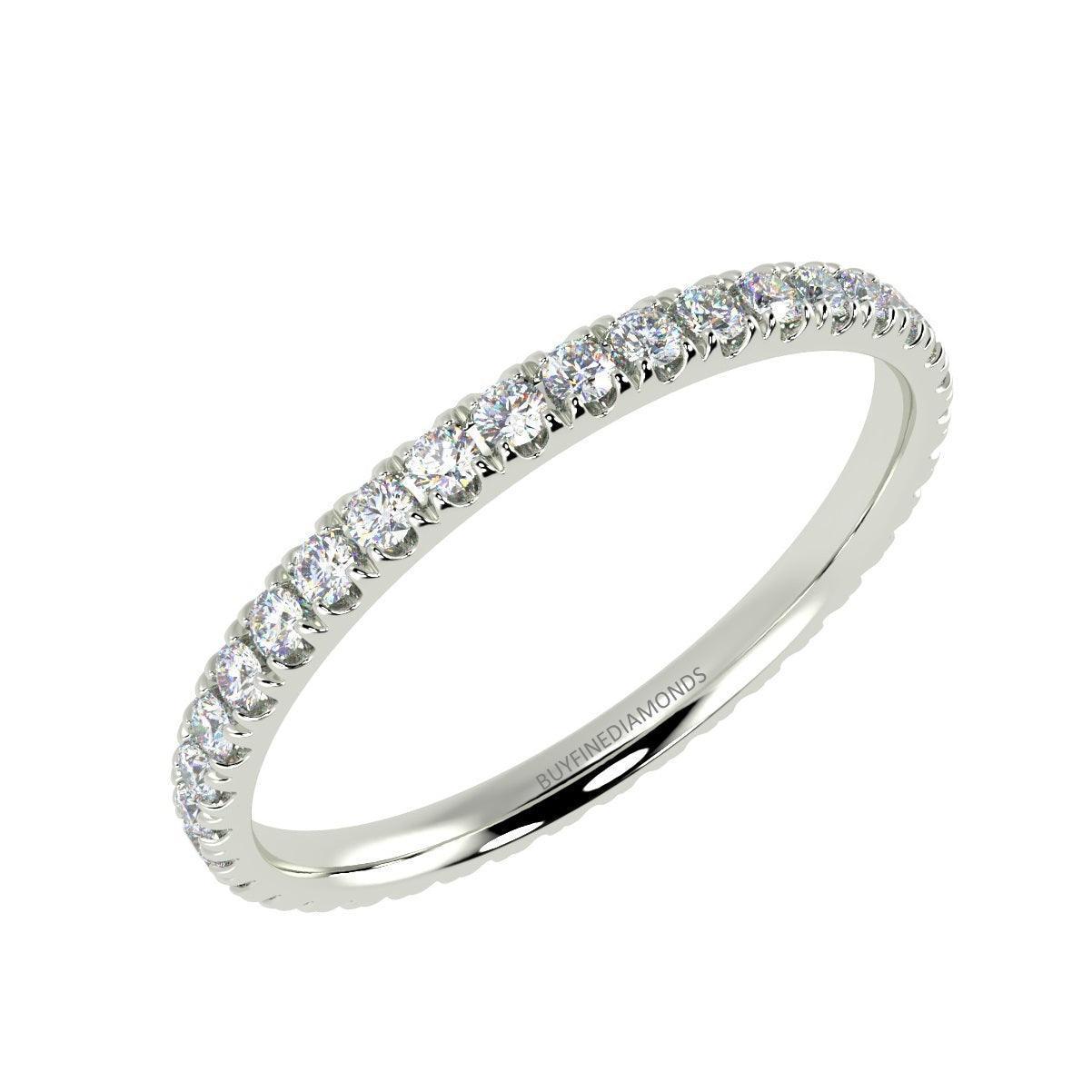 D/VVS 0.50Ct Round Diamond Micro Pave Set Full Eternity Ring for Women's - Amada Diamonds
