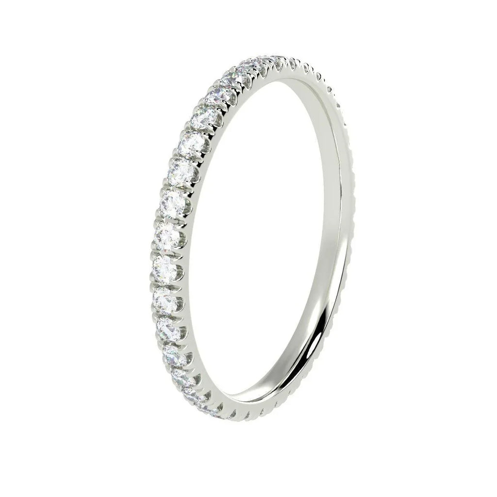 D/VVS 0.50Ct Round Diamond Micro Pave Set Full Eternity Ring for Women's - Amada Diamonds