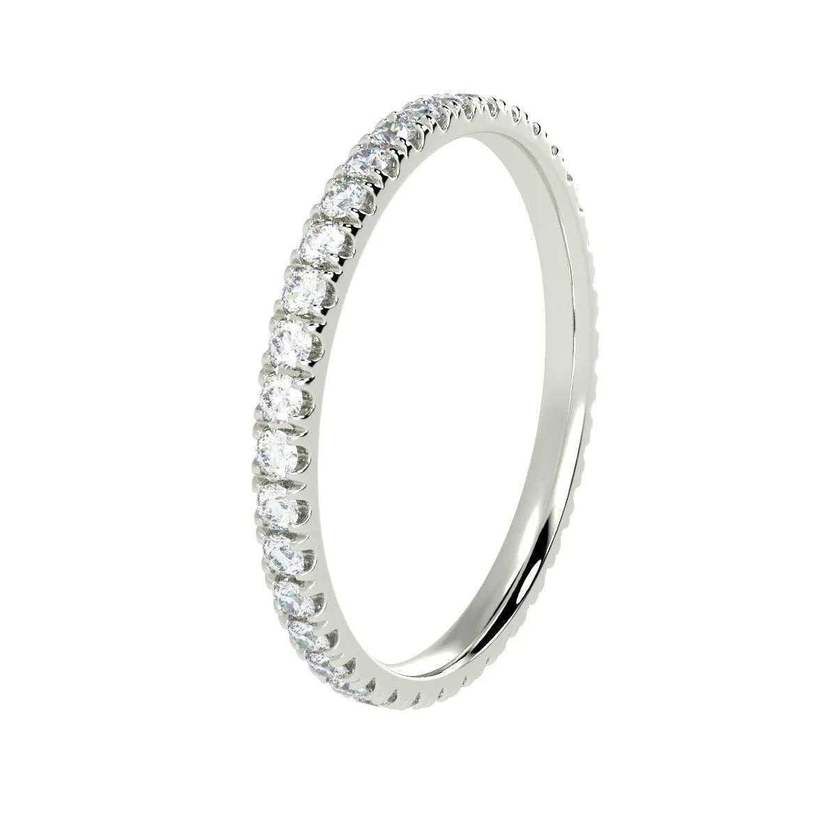 D/VVS 0.50Ct Round Diamond Micro Pave Set Full Eternity Ring for Women's - Amada Diamonds