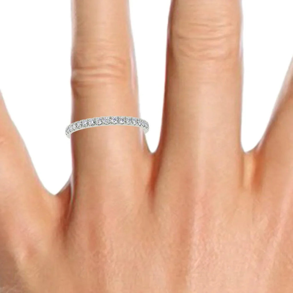 D/VVS 0.50Ct Round Diamond Micro Pave Set Full Eternity Ring for Women's - Amada Diamonds