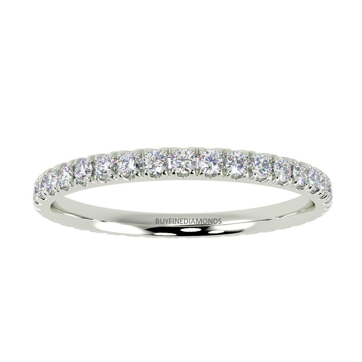 D/VVS 0.50Ct Round Diamond Micro Pave Set Full Eternity Ring for Women's - Amada Diamonds