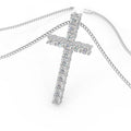 Round Diamond Cross Pendant Necklace - 1.10 Carat