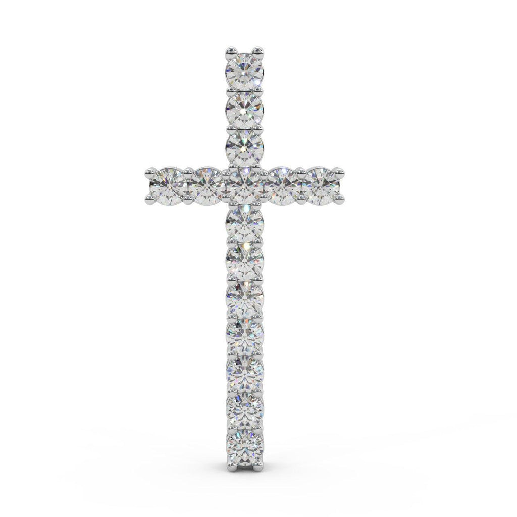 Round Diamond Cross Pendant Necklace - 1.10 Carat