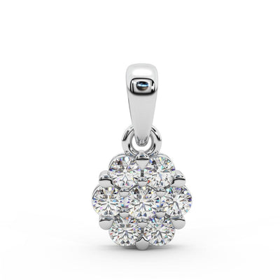 Natural Round Diamond Cluster Pendant For Women - 0.50 Carat