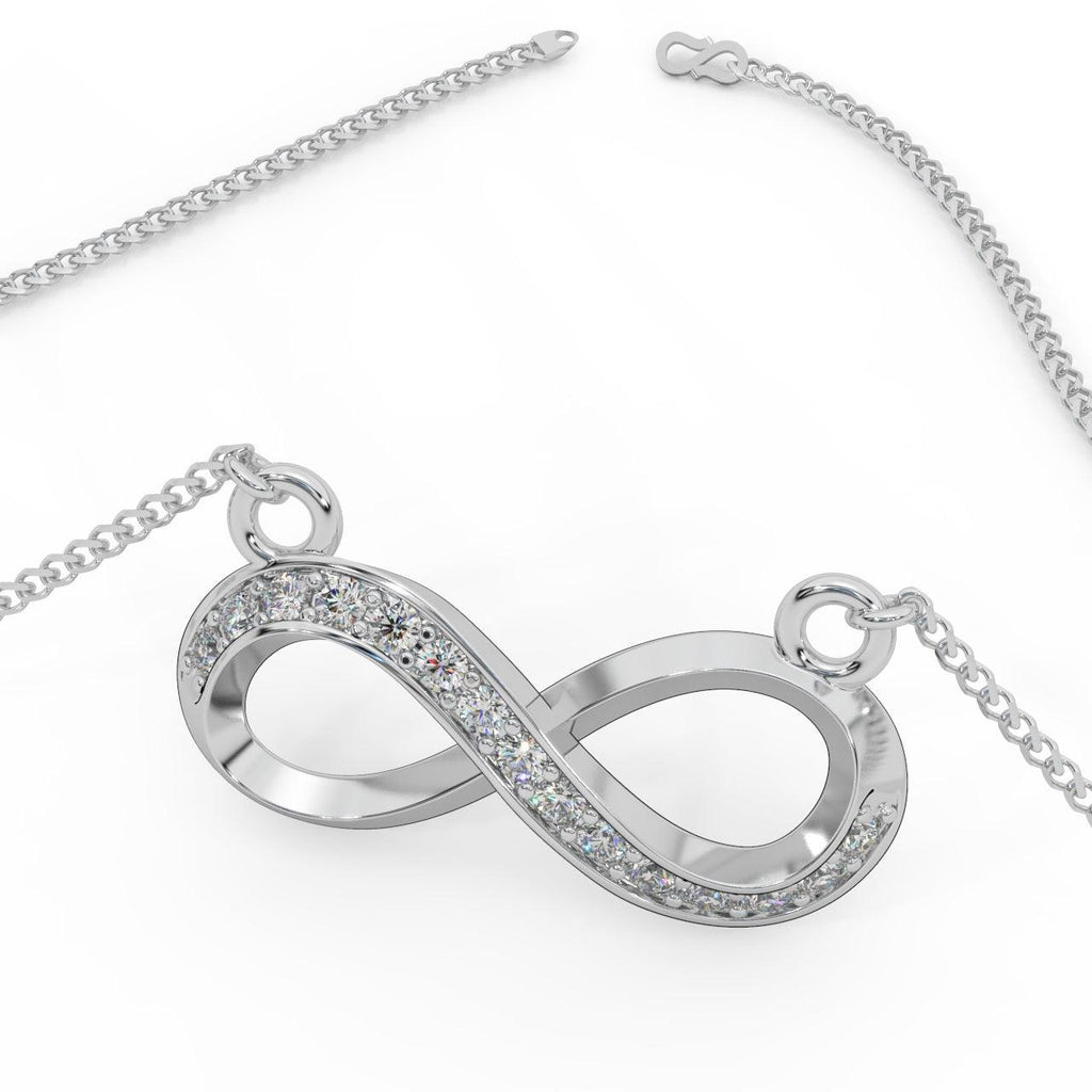 Infinity Style Natural Round Diamond Pendant Women Necklace