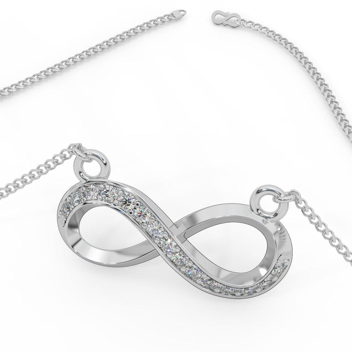 Infinity Style Natural Round Diamond Pendant Women Necklace