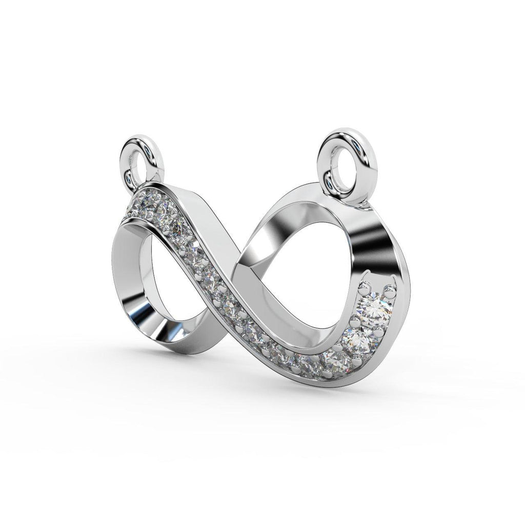 Infinity Style Natural Round Diamond Pendant Women Necklace