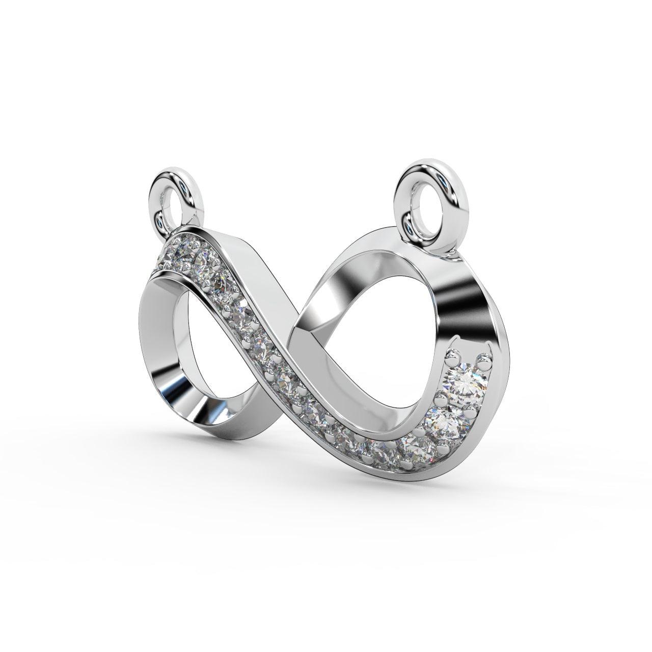 Infinity Style Natural Round Diamond Pendant Women Necklace