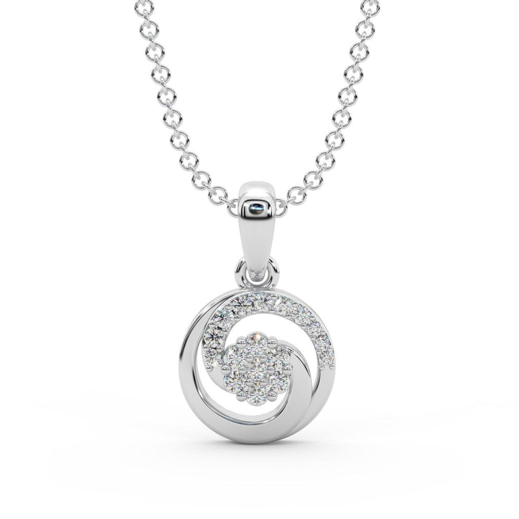 Designer Cluster Pendant For Women Natural Round Diamond 0.50 Ct Crafted In Platinum & Gold