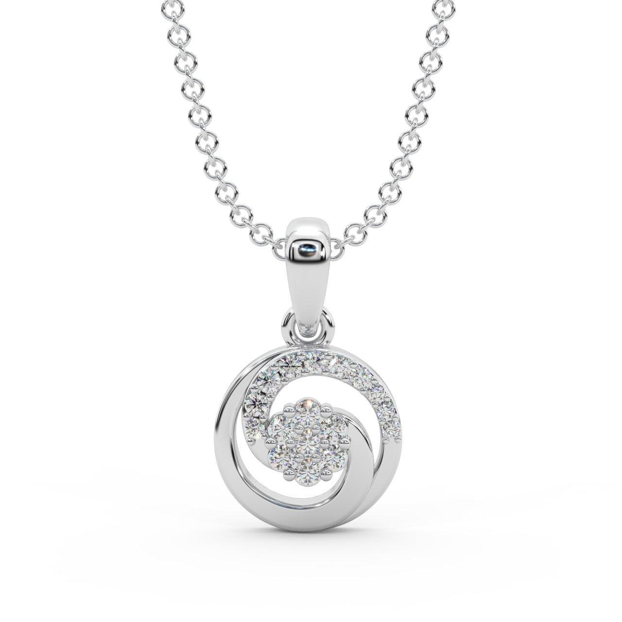 Designer Cluster Pendant For Women Natural Round Diamond 0.50 Ct Crafted In Platinum & Gold