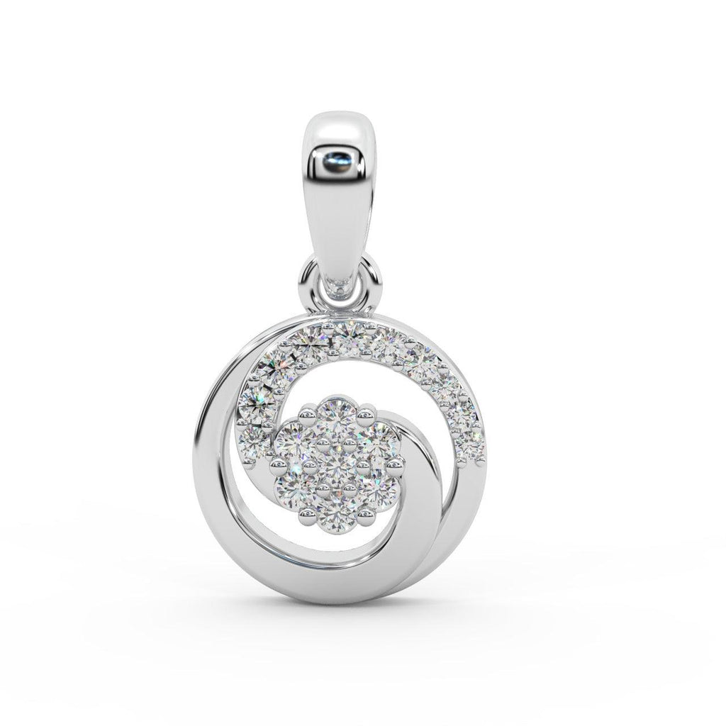 Designer Cluster Pendant For Women Natural Round Diamond 0.50 Ct Crafted In Platinum & Gold