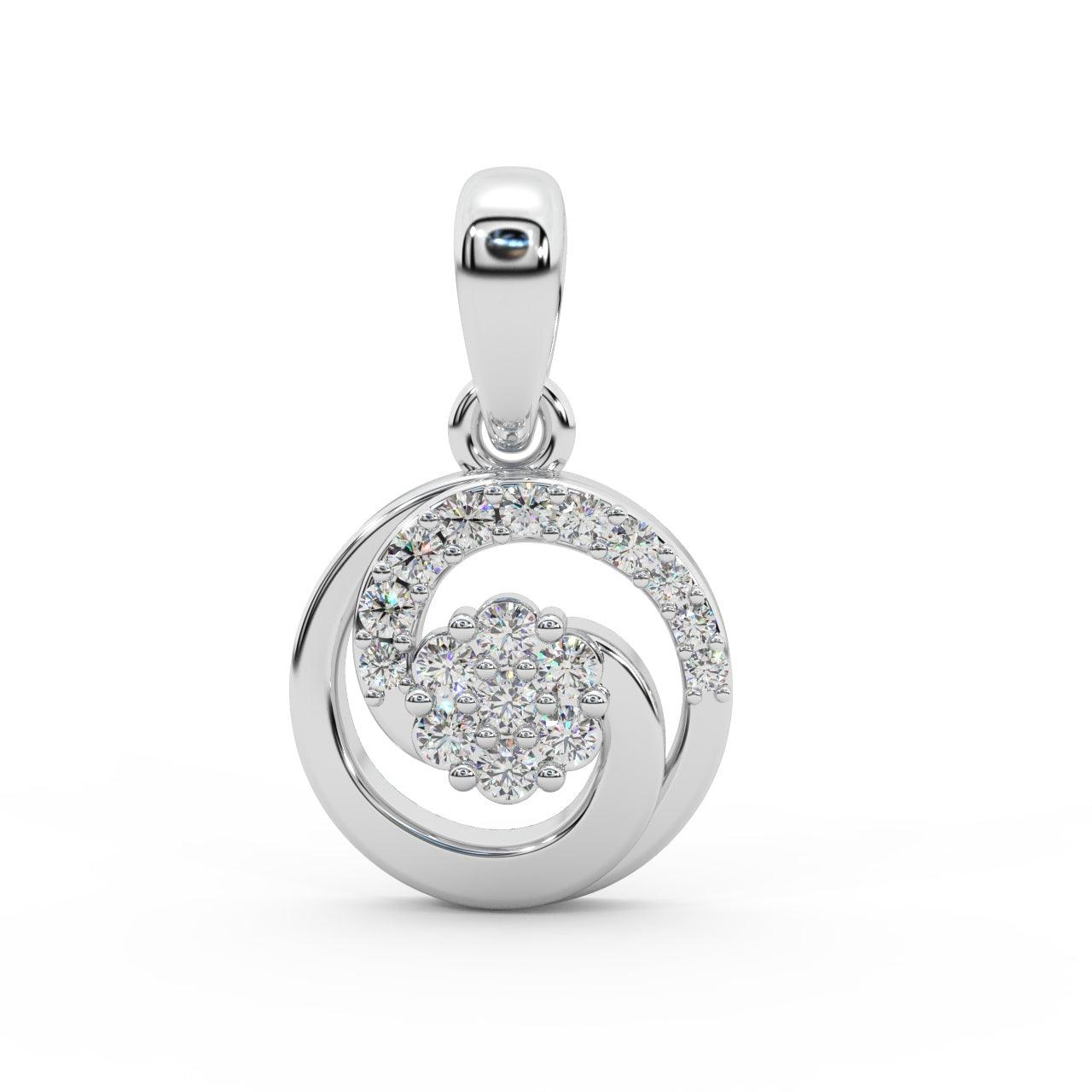 Designer Cluster Pendant For Women Natural Round Diamond 0.50 Ct Crafted In Platinum & Gold