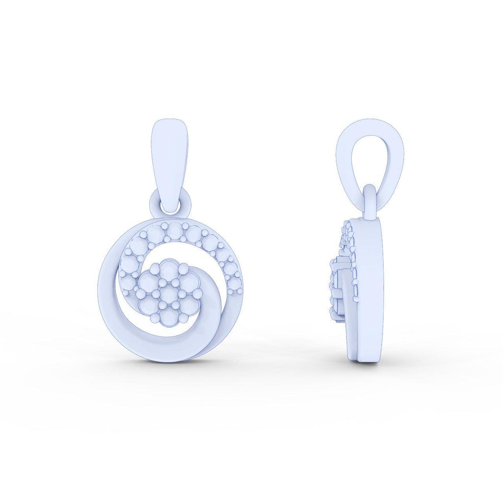 Designer Cluster Pendant For Women Natural Round Diamond 0.50 Ct Crafted In Platinum & Gold