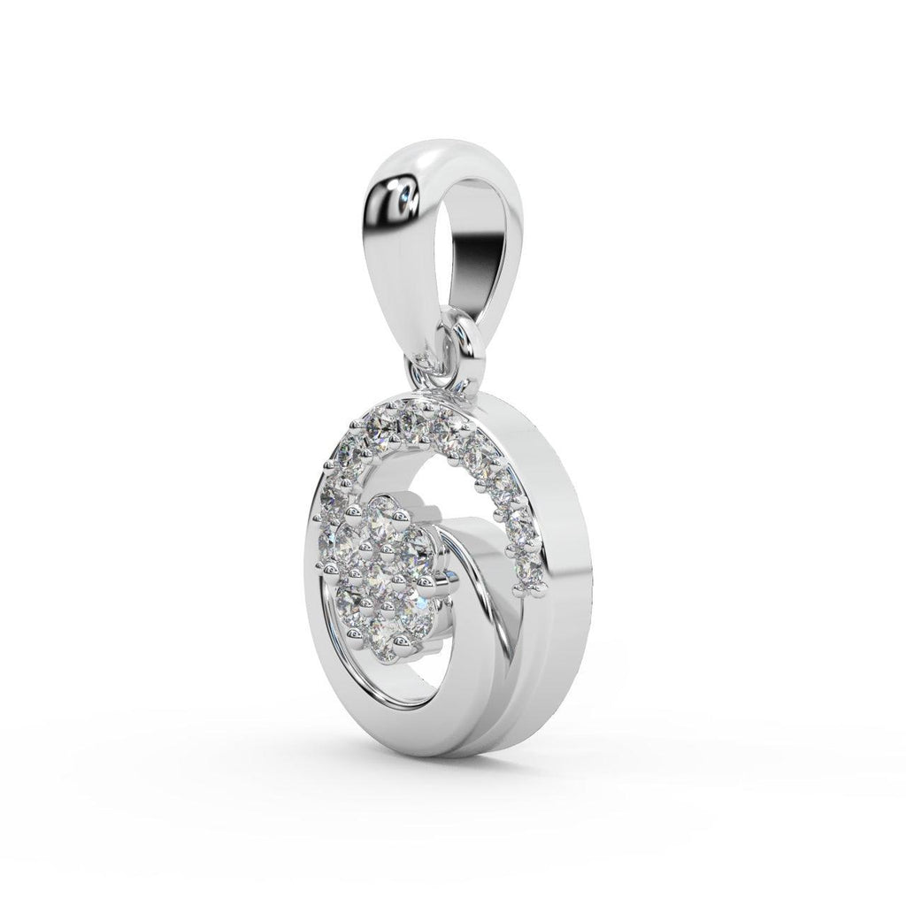 Designer Cluster Pendant For Women Natural Round Diamond 0.50 Ct Crafted In Platinum & Gold