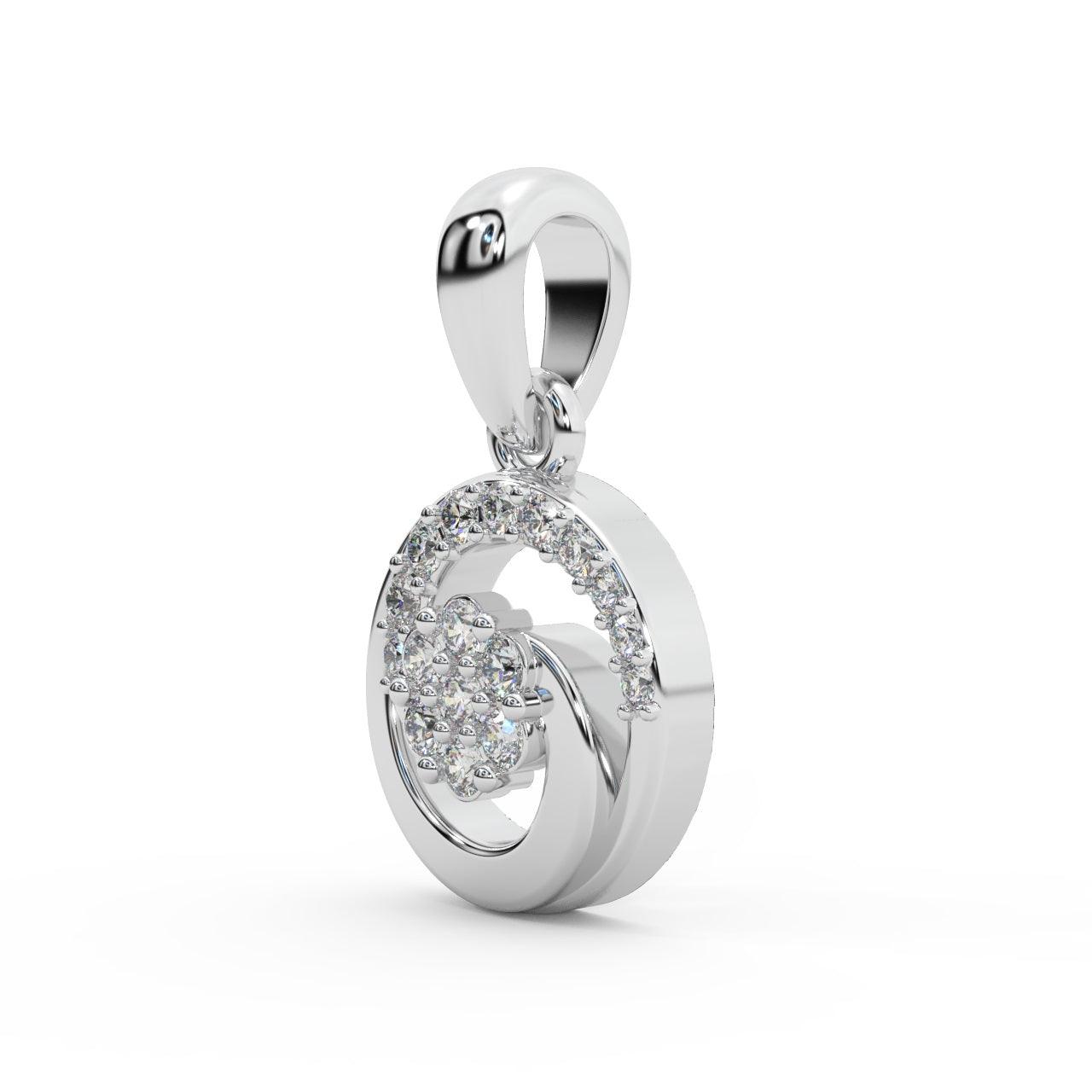 Designer Cluster Pendant For Women Natural Round Diamond 0.50 Ct Crafted In Platinum & Gold