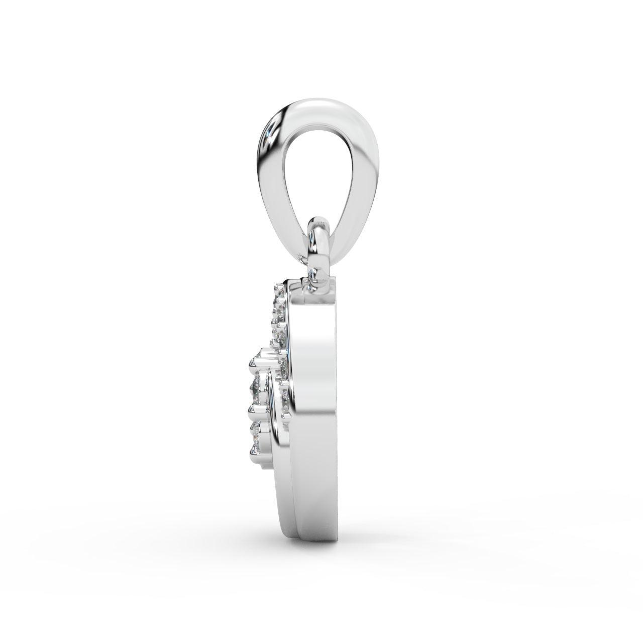 Designer Cluster Pendant For Women Natural Round Diamond 0.50 Ct Crafted In Platinum & Gold