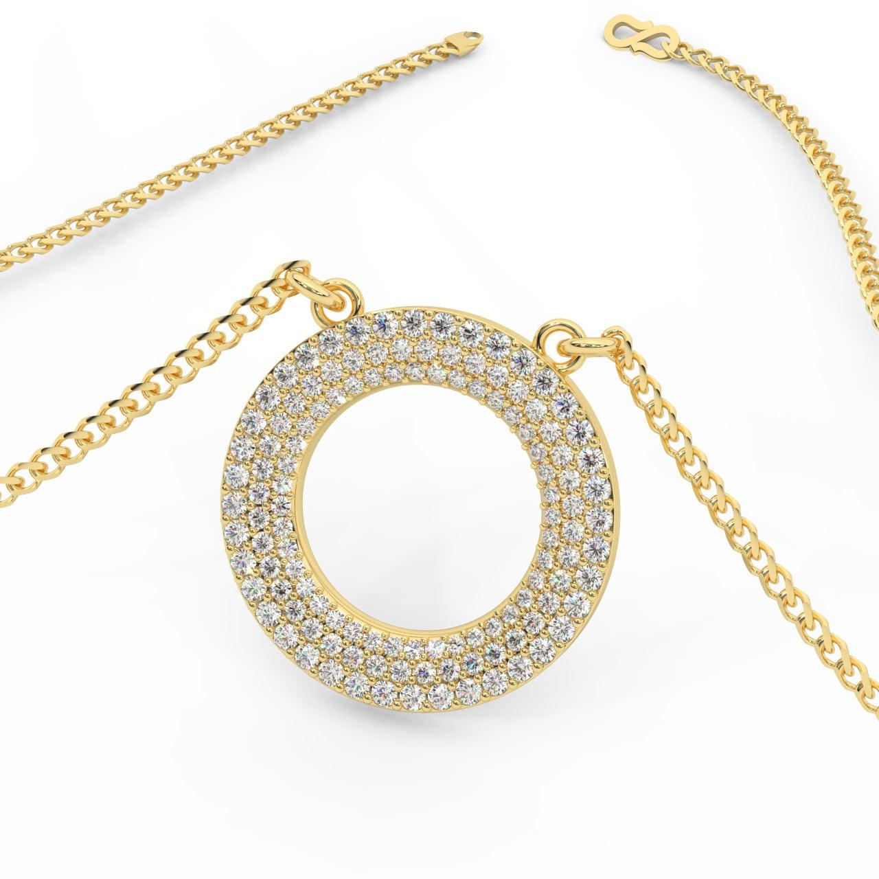 Natural Round Diamond Roulette Pendant For Her - 0.60 carat