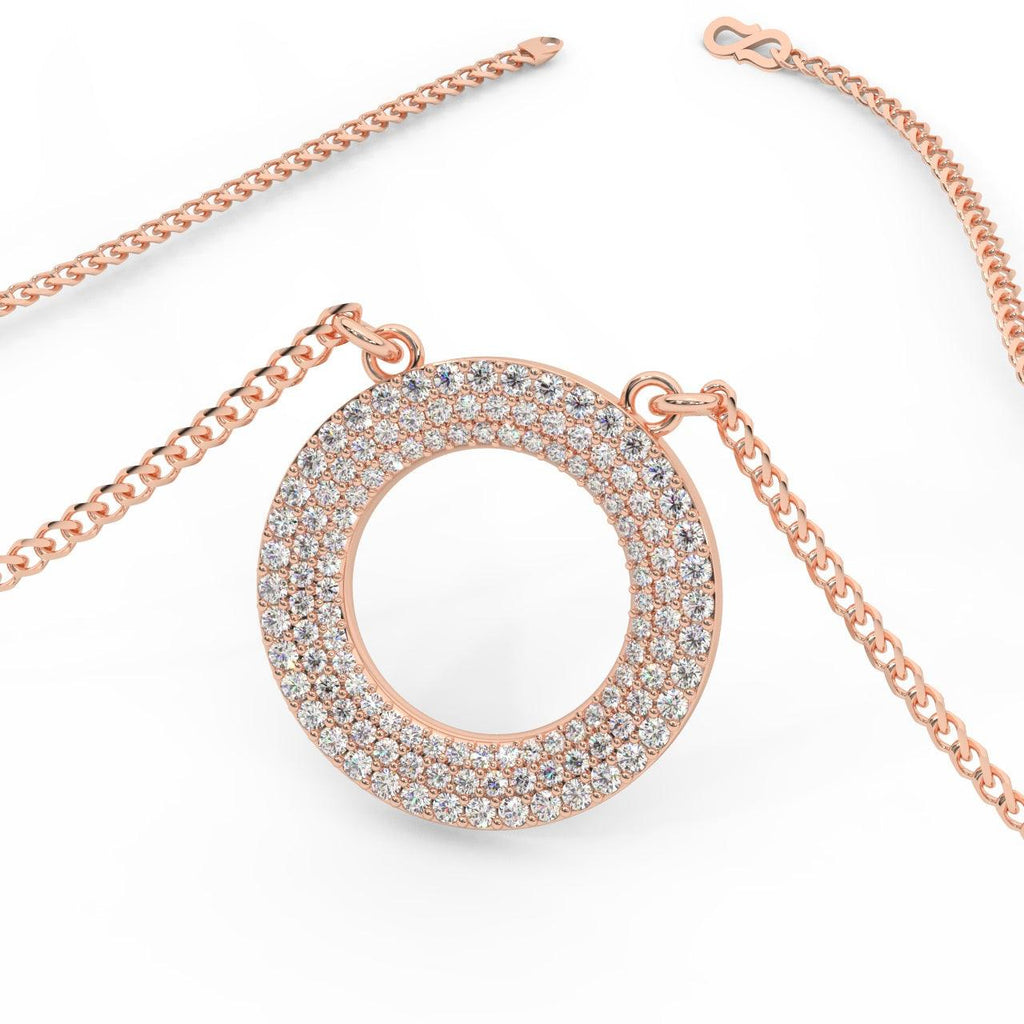 Natural Round Diamond Roulette Pendant For Her - 0.60 carat