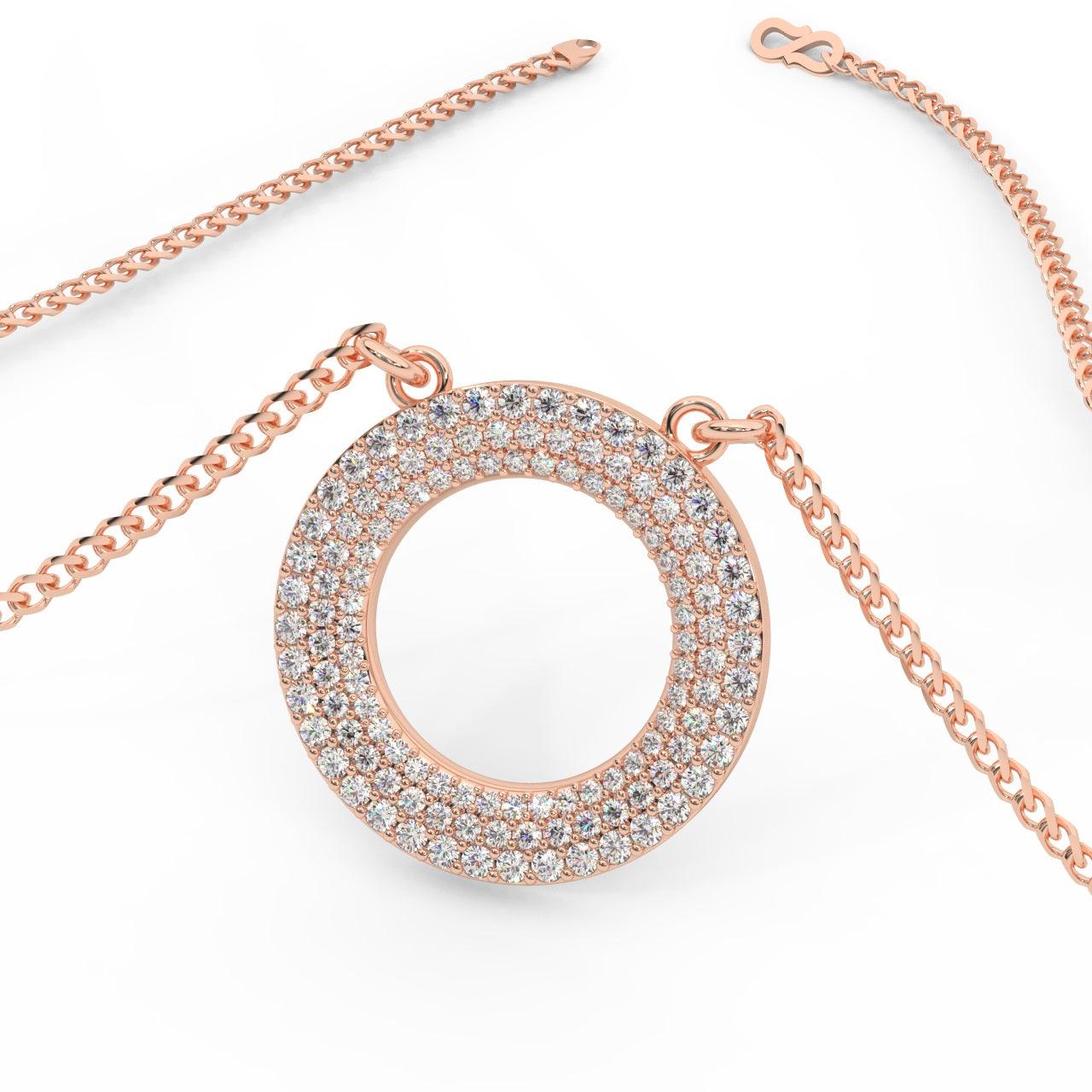 Natural Round Diamond Roulette Pendant For Her - 0.60 carat