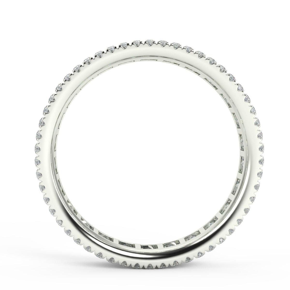 Princess and Round Diamond Triple Row Full Eternity Ring in 2.00 - 3.00 CT Platinum / 18K Gold