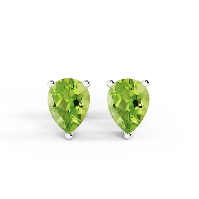 Pear Shaped Natural 1.50 Ct Peridot Stud earring for Womens - 6.0 X 4.0 MM