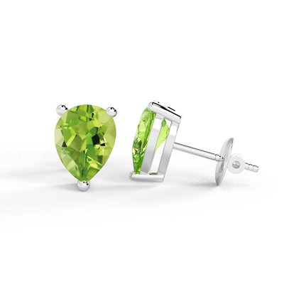 Pear Shaped Natural 1.50 Ct Peridot Stud earring for Womens - 6.0 X 4.0 MM