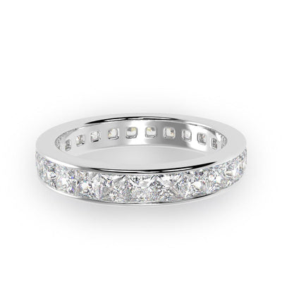 F/VS Princess Diamond Full Eternity Wedding Ring For women Crafted in Gold And Platinum 1.00 - 2.00 Ct