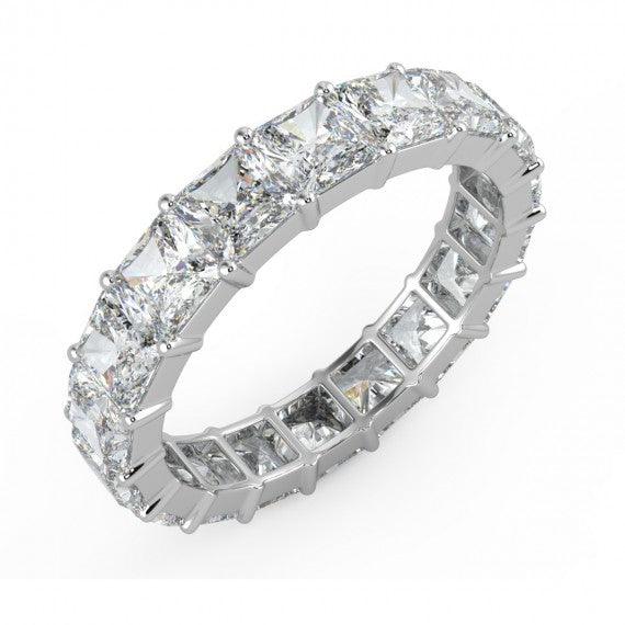 F/VS Quality Princess Cut Diamond Full Eternity Ring PLATINUM AND 18K GOLD